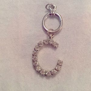 Silver initial C charm
